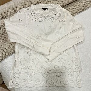 Elegant White Eyelet Lace Top